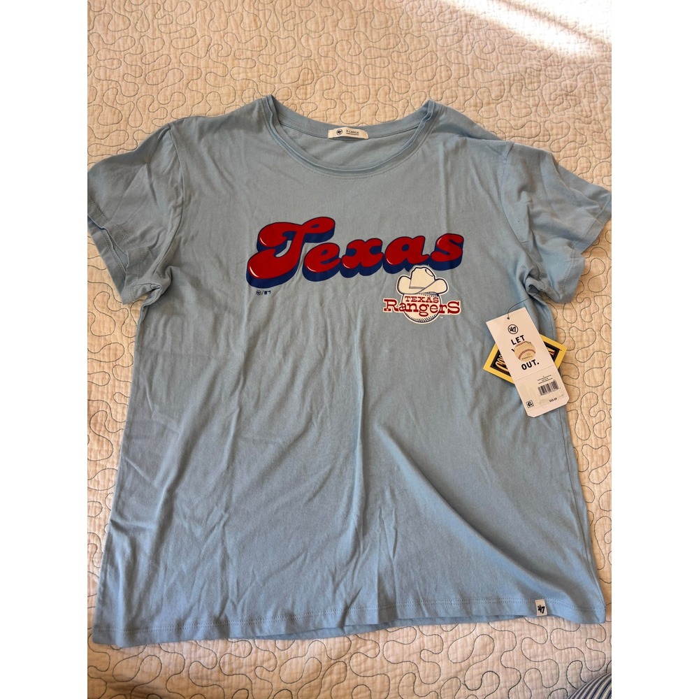 47 Brand Texas Rangers Cooperstown Collection Blue Shirt Womens XL